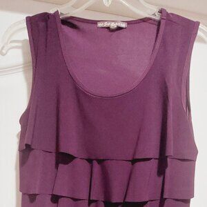 Sleeveless Ruffled Purple Top by Sajie Couture Sz S
